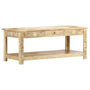 vidaXL Mesa de centro pintada a mano madera maciza mango 110x50x45 cm