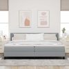 vidaXL Cama tipo Box Spring Gris Claro 200 x 200 cm Poli&eacute;ster
