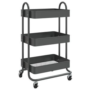vidaXL Carrito de cocina 3 niveles acero antracita 43x34x79 cm