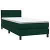 vidaXL Cama box spring con colch&oacute;n terciopelo verde oscuro 80x210 cm