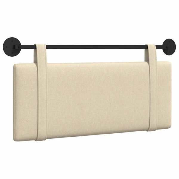 vidaXL Cabecera Colgante Liso Crema 110 x 55 x 5 cm tela
