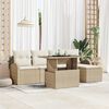 vidaXL Conjunto de sof&aacute; de jard&iacute;n con coj&iacute;n 6 pcs Beige Polirat&aacute;n