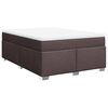 vidaXL Cama box spring con colch&oacute;n tela marr&oacute;n oscuro 140x200 cm