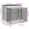 vidaXL Caseta perros corral acero galvanizado gris claro 214x253x181cm