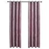 vidaXL Cortinas opacas anillas 2 uds terciopelo rosa viejo 140x175 cm