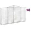 vidaXL Cestas de gaviones 12 uds forma de arco hierro 300x30x160/180cm