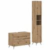 vidaXL Juego de gabinete de ba&ntilde;o de 2 piezas BREDA Roble artisan