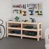 vidaXL Banco de trabajo de madera maciza de pino 181x50x80 cm