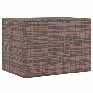 vidaXL Ba&uacute;l para cojines de jard&iacute;n rat&aacute;n PE marr&oacute;n 145x100x103 cm