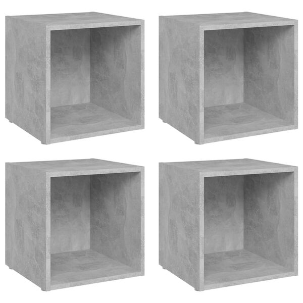 vidaXL Mueble de TV 4uds madera contrachapada gris hormigón 37x35x37cm