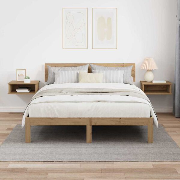 vidaXL Mesita de Noche 2 pcs Roble artesanal 40 x 31 x 15 cm