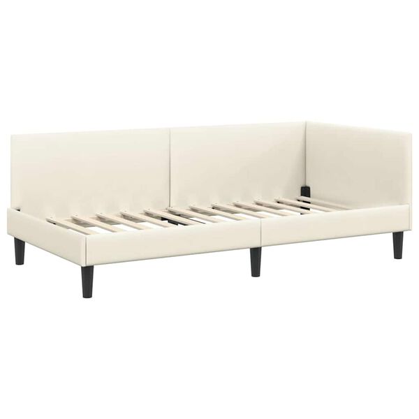 vidaXL Estructura de cama en esquina Crema 100 cm x 200 cm