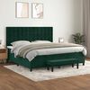 vidaXL Cama box spring con colch&oacute;n terciopelo verde oscuro 200x200 cm