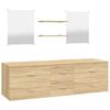 vidaXL Juego de 5 piezas de muebles de ba&ntilde;o de madera de roble