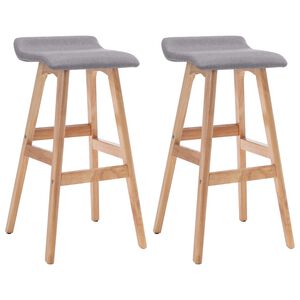 vidaXL Taburetes de cocina 2 unidades tela gris claro