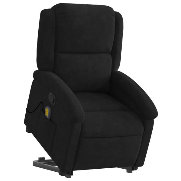 vidaXL Sillón reclinable de masaje elevable terciopelo negro
