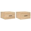 vidaXL Mesitas de noche de pared 2 uds color roble Sonoma 35x35x20 cm