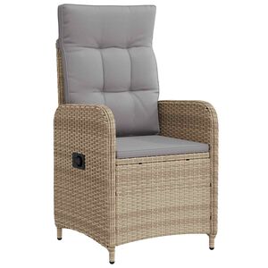 vidaXL Silla de jard&iacute;n reclinable Beige y Gris Claro