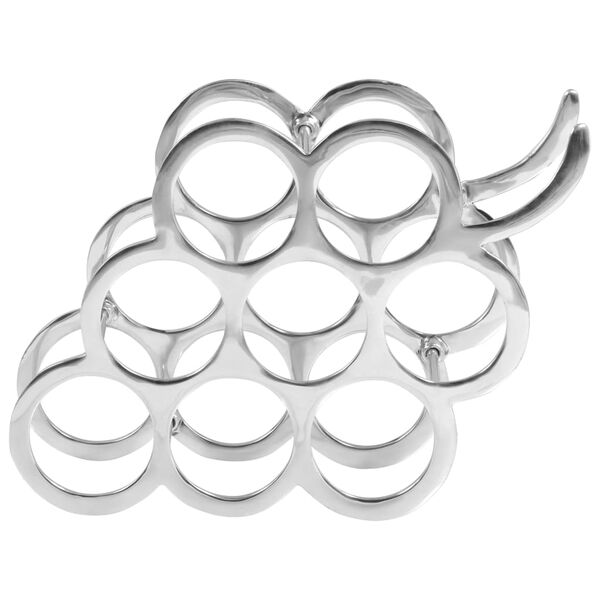 vidaXL Botellero de aluminio macizo 50x15x34 cm plateado