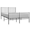 vidaXL Estructura cama sin colchón con estribo metal negro 135x190 cm