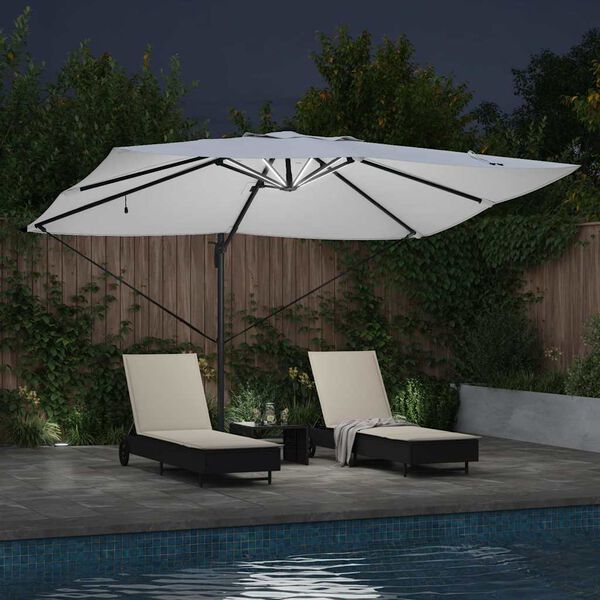vidaXL Parasol Roma de Brazo Lateral Beige y Negro 352 x 251 x 265 cm