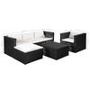 vidaXL Set de muebles de jard&iacute;n 4 pzas rat&aacute;n sint&eacute;tico negro y blanco