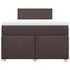 vidaXL Cama box spring con colch&oacute;n tela marr&oacute;n oscuro 120x200 cm