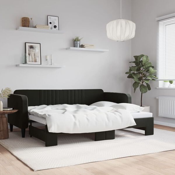 vidaXL Sofá cama nido terciopelo negro 80x200 cm