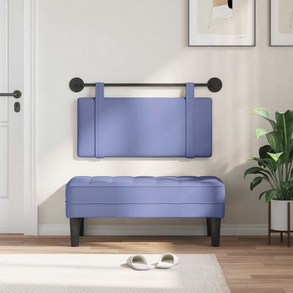 vidaXL Cabecera Colgante Liso Azul jeans 100 x 55 x 5 cm tela