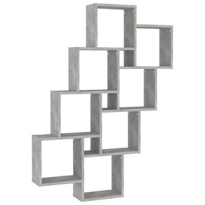 vidaXL Estante cubo de pared contrachapado gris hormig&oacute;n 90x15x119 cm