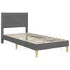 vidaXL Estructura de cama con cabecera Gris oscuro 80 x 200 cm tela
