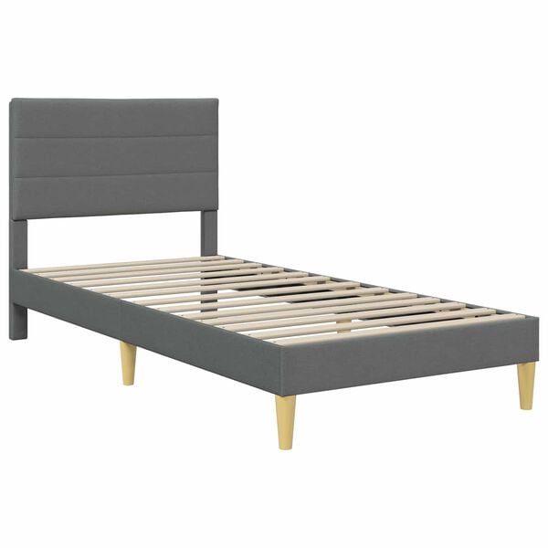 vidaXL Estructura de cama con cabecera Gris oscuro 80 x 200 cm tela