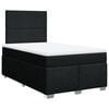 vidaXL Cama box spring con colch&oacute;n tela negro 120x190 cm