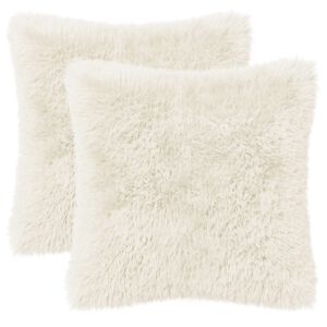 vidaXL Funda de almohada 2 pcs HEERLEN Blanco 30 x 30 cm Fleece PV