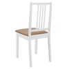 vidaXL Sillas de comedor con cojines 4 unidades madera maciza blanca