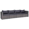 vidaXL Set de muebles de jardín 9 pzas y cojines ratán sintético gris