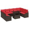 vidaXL Juego de Sof&aacute; 10 uds. 9-N&uacute;mero de plazas Marr&oacute;n y Rojo