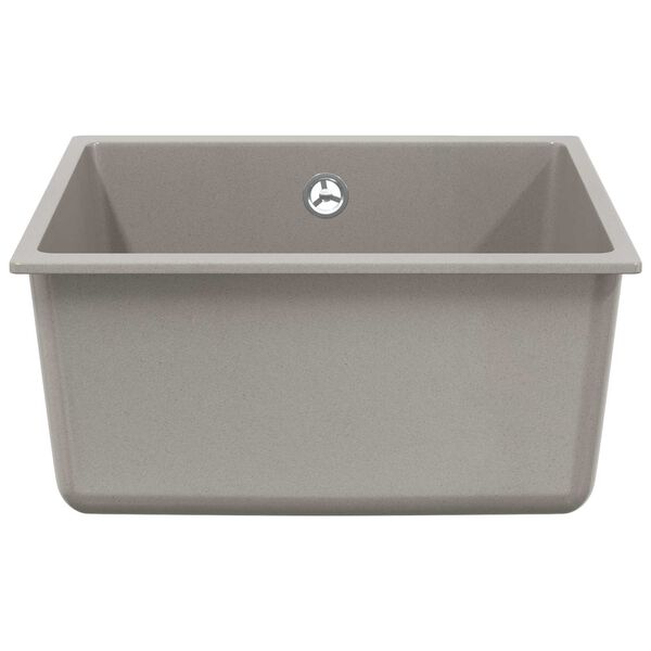 vidaXL Lavabo Gris 430 x 460 mm 80% Cuarzo y 20% Resina