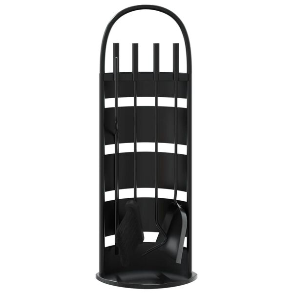 vidaXL Juego de herramientas para chimenea de 5 piezas, 23 x 15 x 66 cm, acero