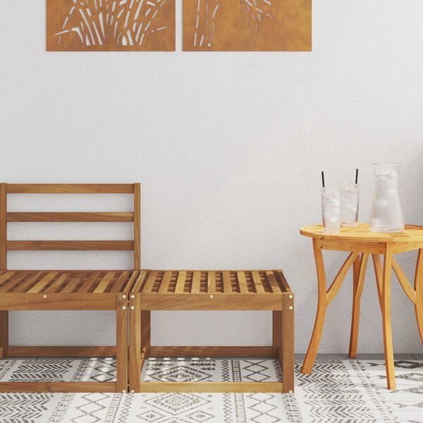 vidaXL Reposapi&eacute;s de exterior Madera de Acacia S&oacute;lida Natural