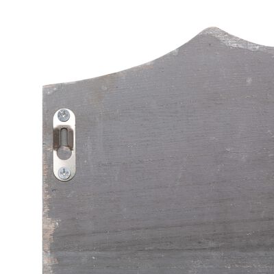 vidaXL Perchero de pared de madera gris 50x10x23 cm