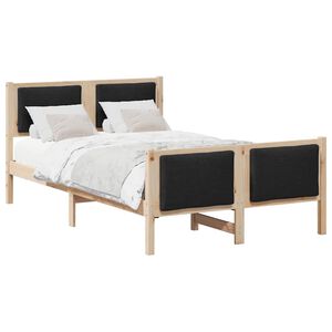 vidaXL Estructura de cama con cabecera Negro 120 x 190 cm tela
