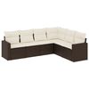 vidaXL Set sof&aacute;s de jard&iacute;n 6 piezas y cojines rat&aacute;n sint&eacute;tico marr&oacute;n