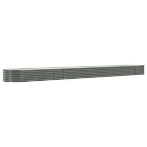 vidaXL Jardinera arriate acero galvanizado gris 620x80x36 cm