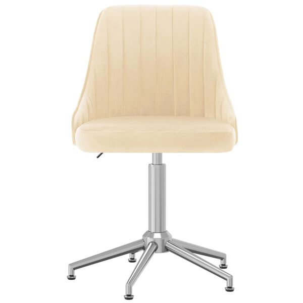 vidaXL Silla de comedor giratoria de terciopelo crema