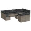 vidaXL Set sof&aacute;s de jard&iacute;n con cojines 13 piezas rat&aacute;n sint&eacute;tico gris