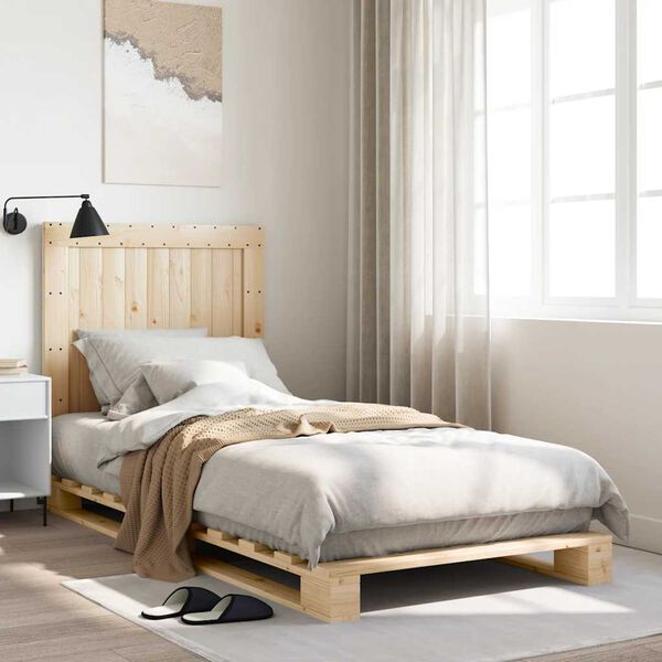 vidaXL Estructura de cama con cabecero madera maciza de pino 90x200 cm
