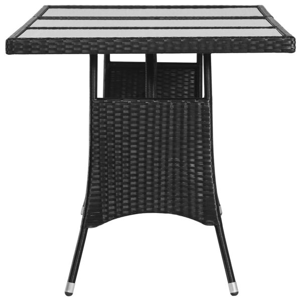 vidaXL Mesa de jard&iacute;n rat&aacute;n sint&eacute;tico negro 170x80x74 cm