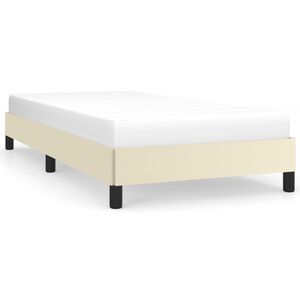 vidaXL Estructura de cama sin colch&oacute;n cuero sint&eacute;tico crema 100x200 cm