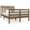 vidaXL Estructura de cama doble madera maciza marr&oacute;n miel 120x190 cm